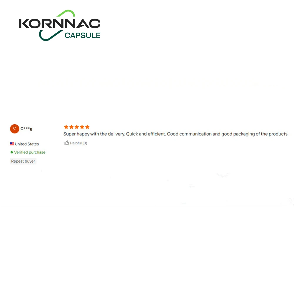 KornnacCaps Ölçegi 00 HPMC kapsulalary ABŞ-ly müşderileriň ýokary öwgüsini ga...